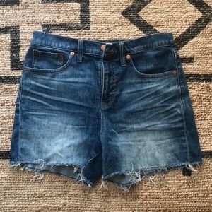 Madewell High Rise Distressed Denim Shorts